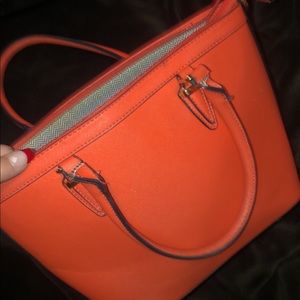 Bright coral satchel